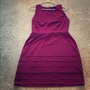 Plum mid length dress
